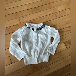 Janie and Jack white plaid collar‎ cardigan